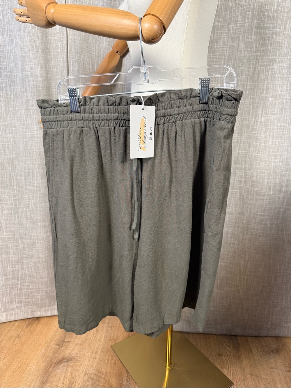 Casual Olive Drawstring Skirt